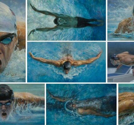 الكشف عن مجموعة “الثمانية الذهبية” من لوحات Michael Phelps الموقّعة لأول مرة قِبل دورة الألعاب الأولمبية الصيفية لعام 2024
